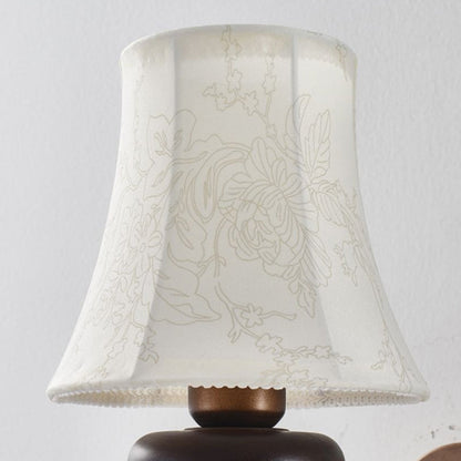 Floral Shape Fabric Hardware Wood 1-Light Wall Sconce Lamp