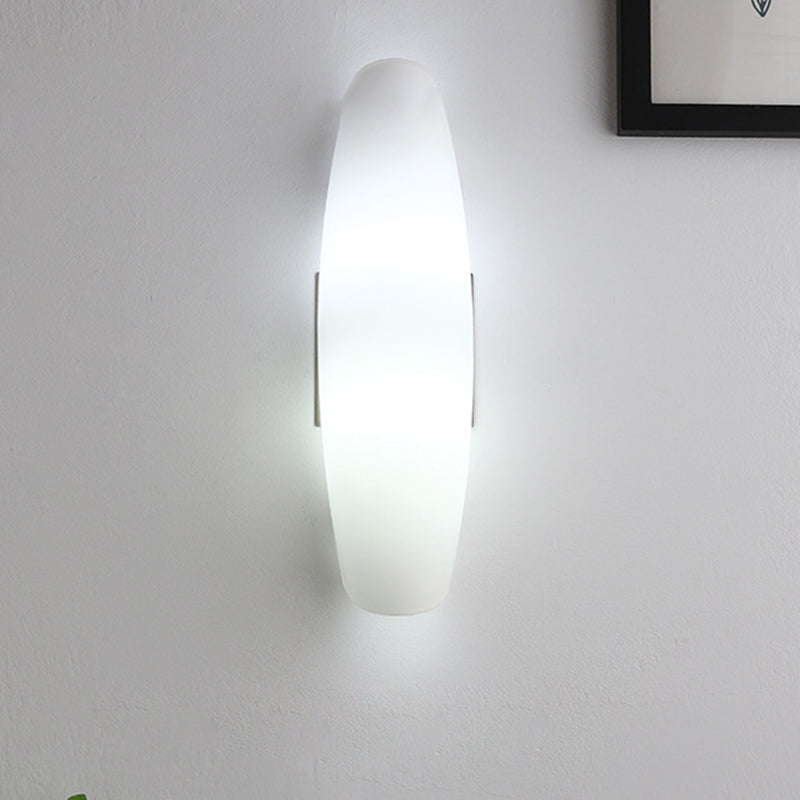 Luxury White Curl Glass Iron 1-Light Wall Sconce Lamp