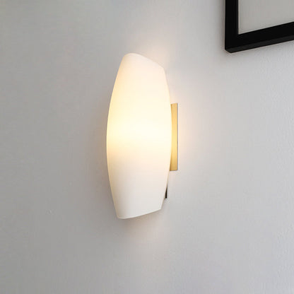 Luxury White Curl Glass Iron 1-Light Wall Sconce Lamp