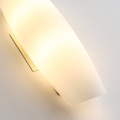 Luxury White Curl Glass Iron 1-Light Wall Sconce Lamp