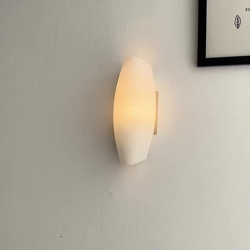 Luxury White Curl Glass Iron 1-Light Wall Sconce Lamp