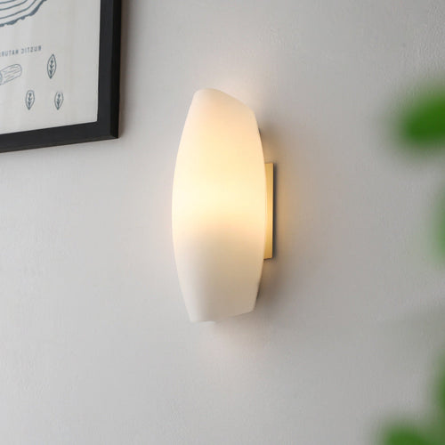 Luxury White Curl Glass Iron 1-Light Wall Sconce Lamp