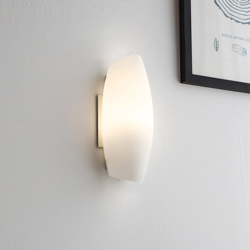 Luxury White Curl Glass Iron 1-Light Wall Sconce Lamp
