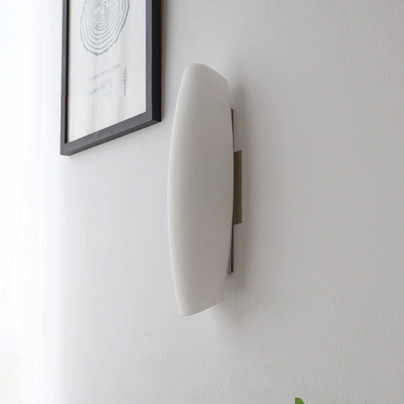 Luxury White Curl Glass Iron 1-Light Wall Sconce Lamp