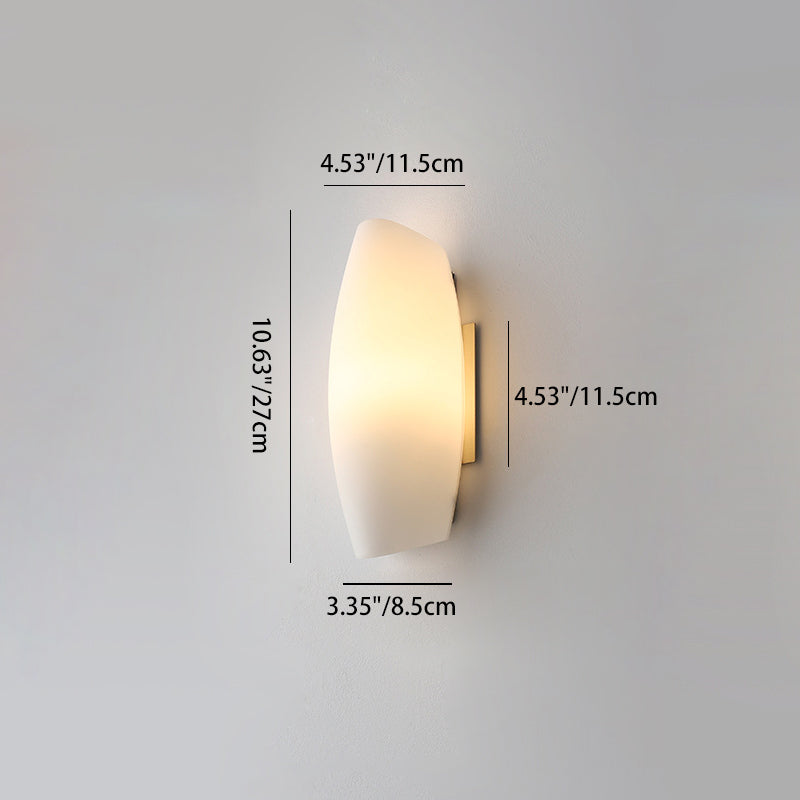 Luxury White Curl Glass Iron 1-Light Wall Sconce Lamp