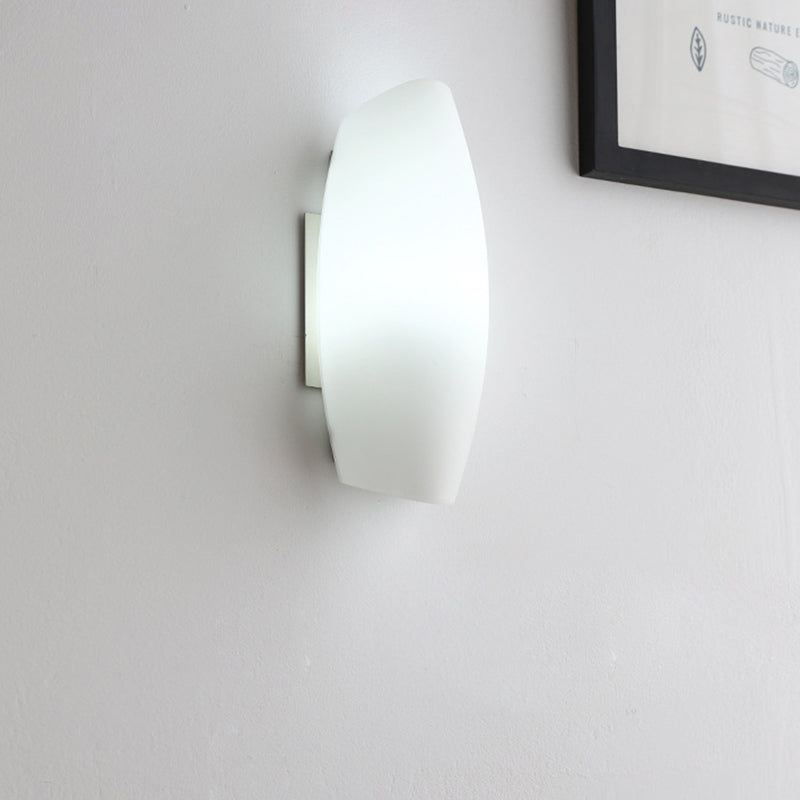 Luxury White Curl Glass Iron 1-Light Wall Sconce Lamp