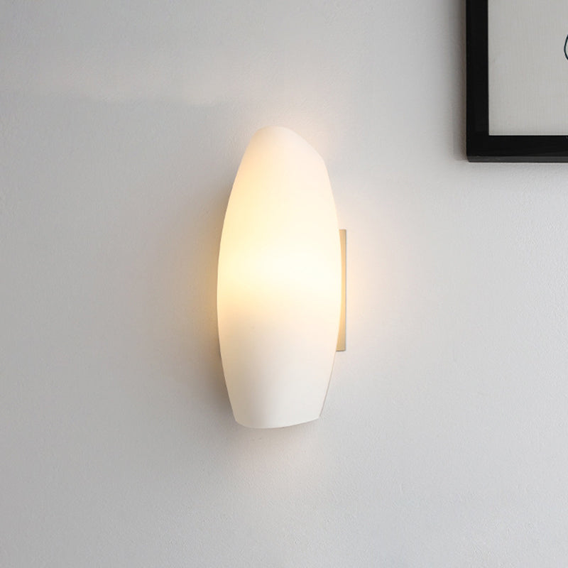 Luxury White Curl Glass Iron 1-Light Wall Sconce Lamp