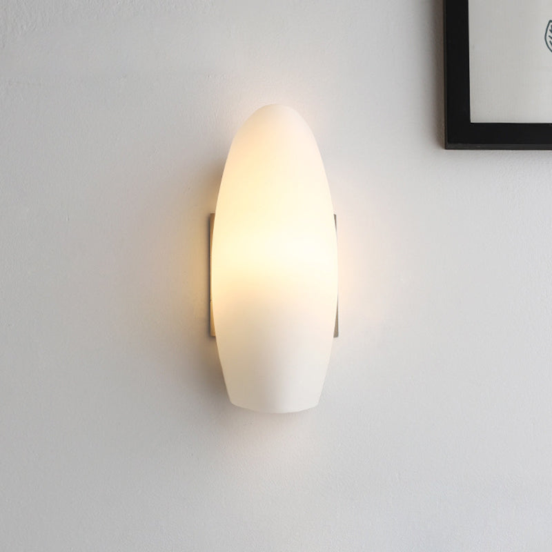 Luxury White Curl Glass Iron 1-Light Wall Sconce Lamp