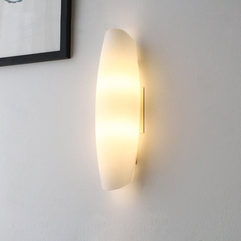 Luxury White Curl Glass Iron 1-Light Wall Sconce Lamp