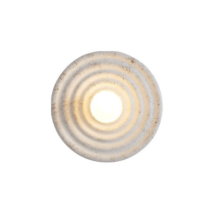 Japanese Round Ripple Resin Glass 1-Light Wall Sconce Lamp