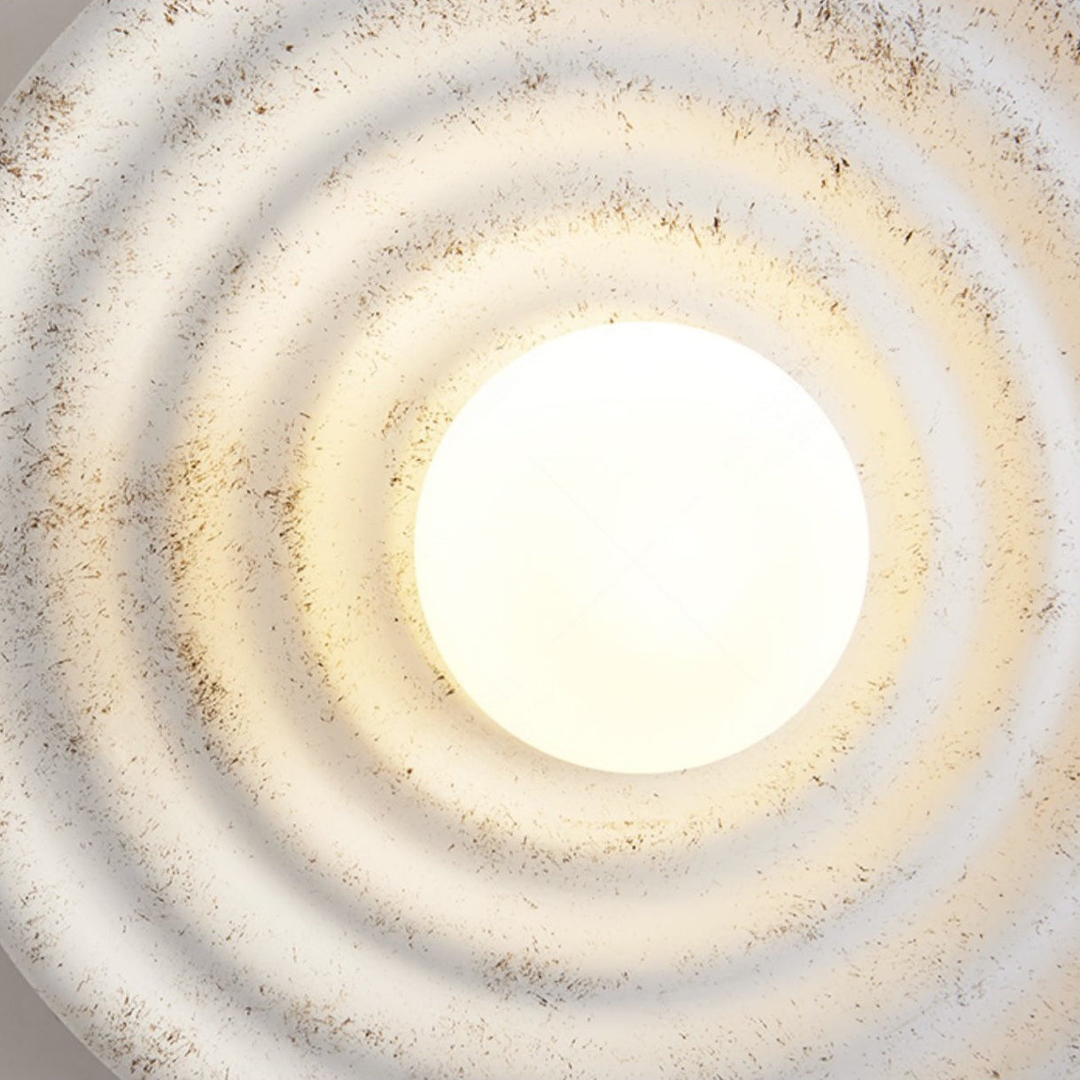 Japanese Round Ripple Resin Glass 1-Light Wall Sconce Lamp