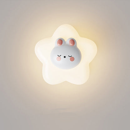 Cartoon Bear Star Moon Shape PE Iron LED Wall Sconce Lamp