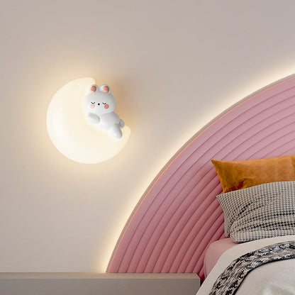 Cartoon Bear Star Moon Shape PE Iron LED Wall Sconce Lamp
