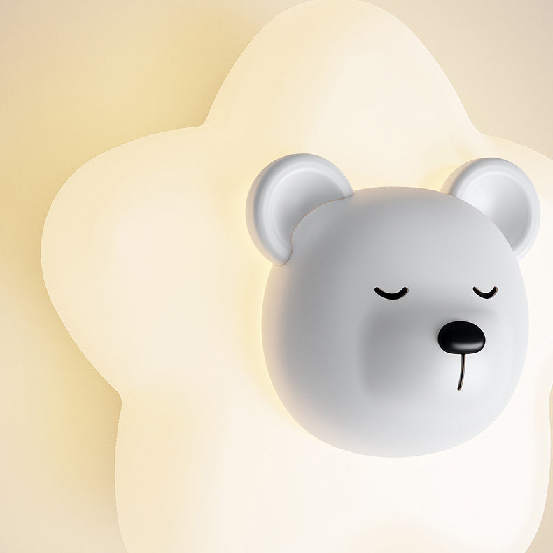 Cartoon Bear Star Moon Shape PE Iron LED Wall Sconce Lamp