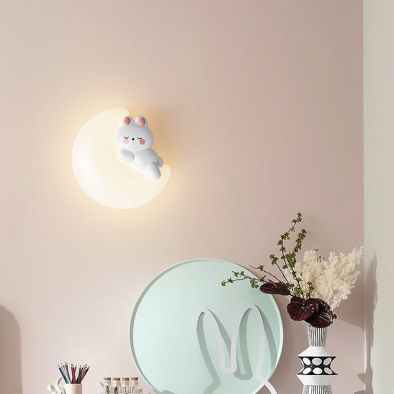 Cartoon Bear Star Moon Shape PE Iron LED Wall Sconce Lamp