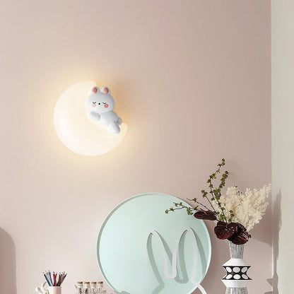 Cartoon Bear Star Moon Shape PE Iron LED Wall Sconce Lamp