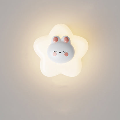 Cartoon Bear Star Moon Shape PE Iron LED Wall Sconce Lamp