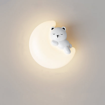Cartoon Bear Star Moon Shape PE Iron LED Wall Sconce Lamp