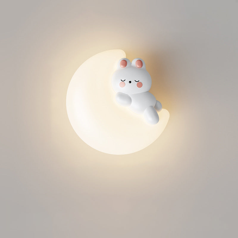 Cartoon Bear Star Moon Shape PE Iron LED Wall Sconce Lamp