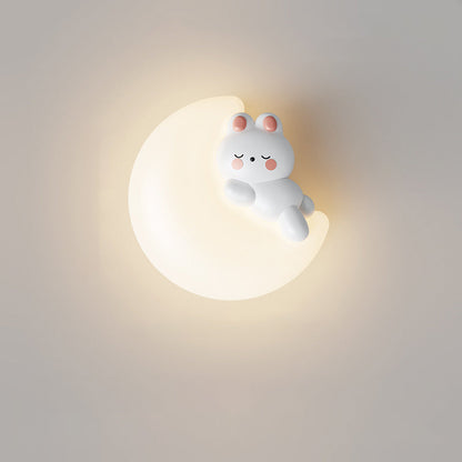 Cartoon Bear Star Moon Shape PE Iron LED Wall Sconce Lamp