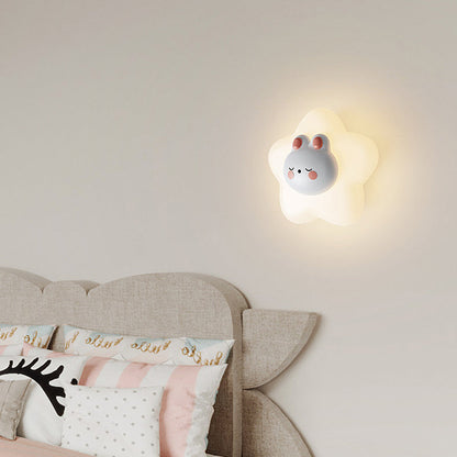 Cartoon Bear Star Moon Shape PE Iron LED Wall Sconce Lamp