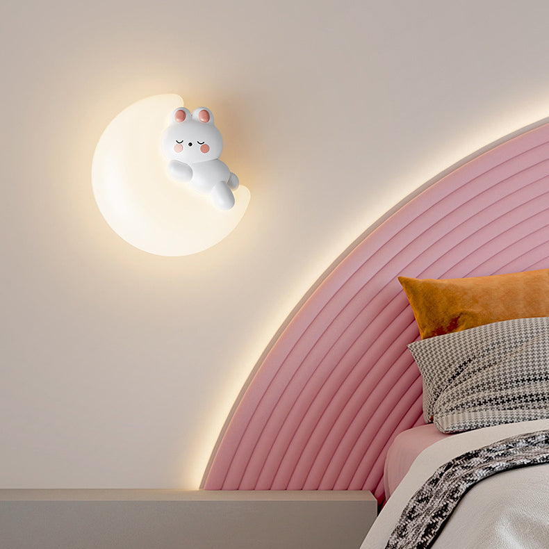 Cartoon Bear Star Moon Shape PE Iron LED Wall Sconce Lamp