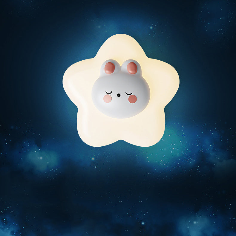 Cartoon Bear Star Moon Shape PE Iron LED Wall Sconce Lamp
