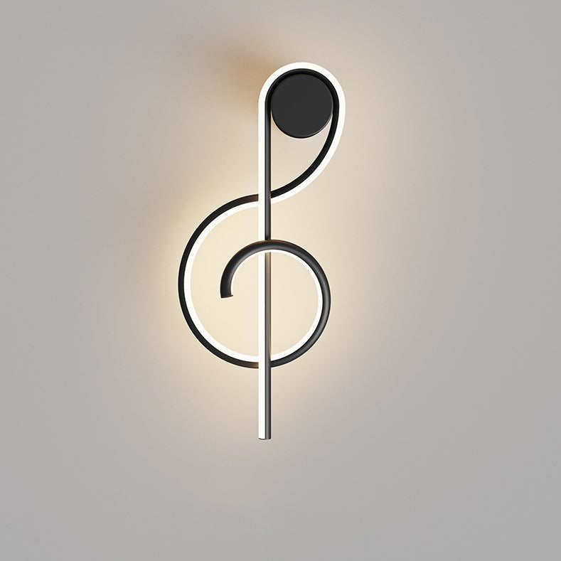 Musical Note Acrylic Iron Aluminum LED Wall Sconce Lamp