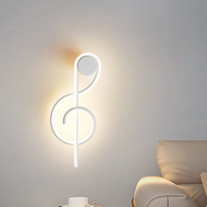 Musical Note Acrylic Iron Aluminum LED Wall Sconce Lamp