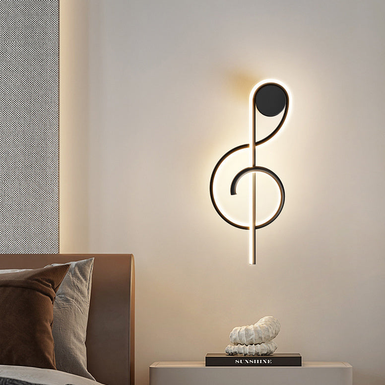 Musical Note Acrylic Iron Aluminum LED Wall Sconce Lamp