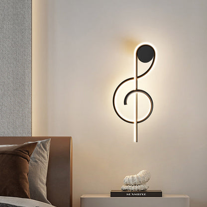 Musical Note Acrylic Iron Aluminum LED Wall Sconce Lamp