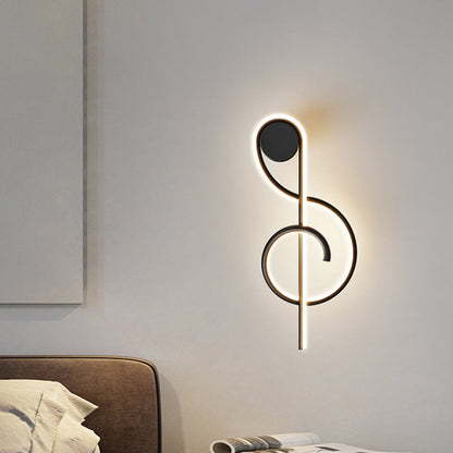 Musical Note Acrylic Iron Aluminum LED Wall Sconce Lamp