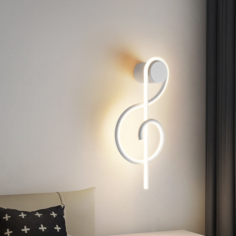 Musical Note Acrylic Iron Aluminum LED Wall Sconce Lamp