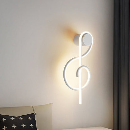 Musical Note Acrylic Iron Aluminum LED Wall Sconce Lamp