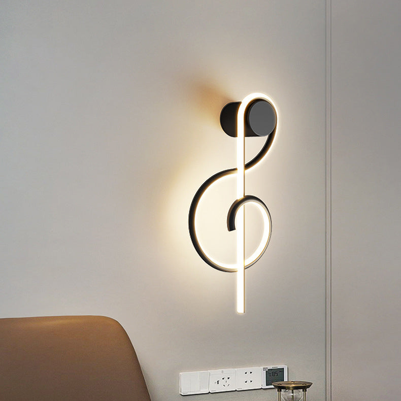 Musical Note Acrylic Iron Aluminum LED Wall Sconce Lamp
