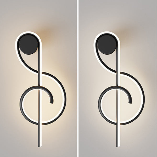 Musical Note Acrylic Iron Aluminum LED Wall Sconce Lamp