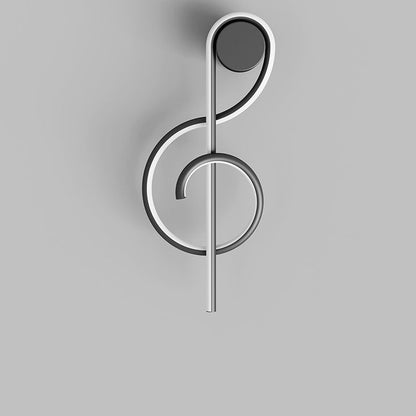 Musical Note Acrylic Iron Aluminum LED Wall Sconce Lamp