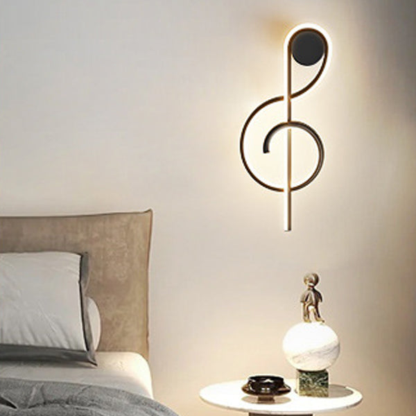 Musical Note Acrylic Iron Aluminum LED Wall Sconce Lamp