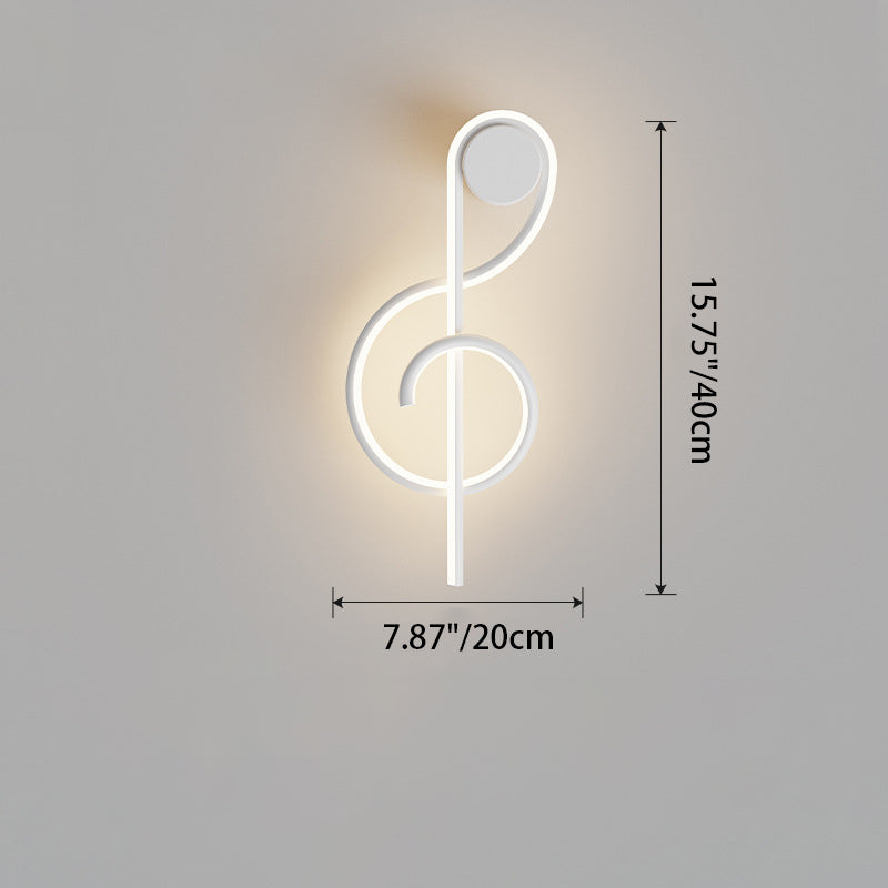 Musical Note Acrylic Iron Aluminum LED Wall Sconce Lamp