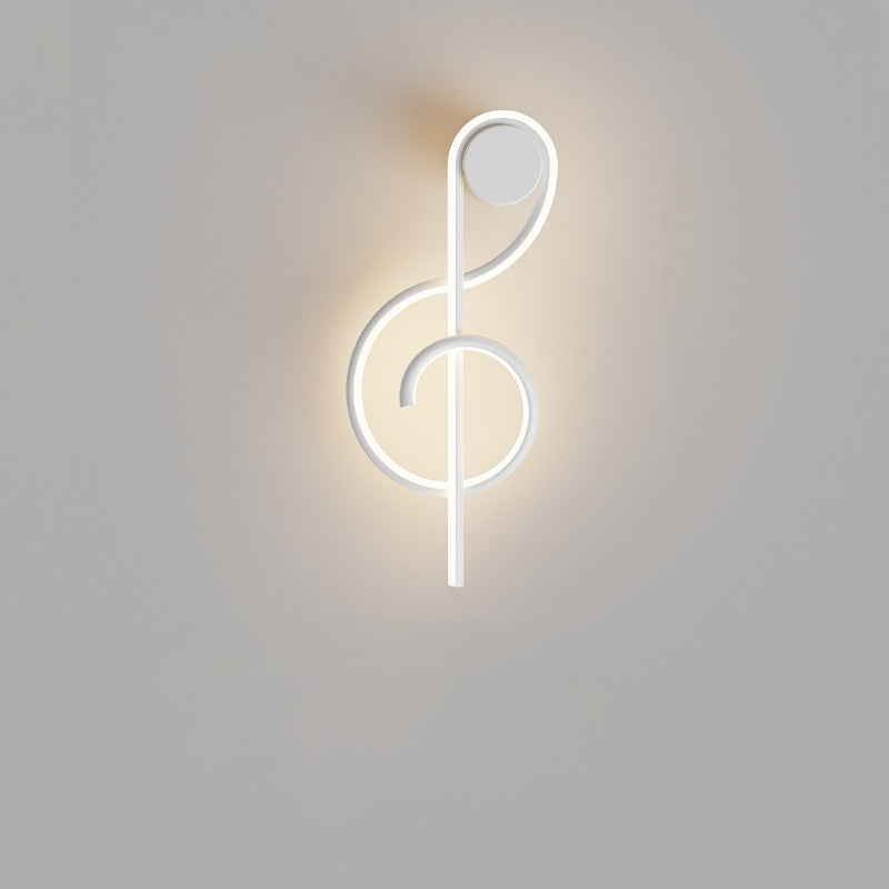 Musical Note Acrylic Iron Aluminum LED Wall Sconce Lamp