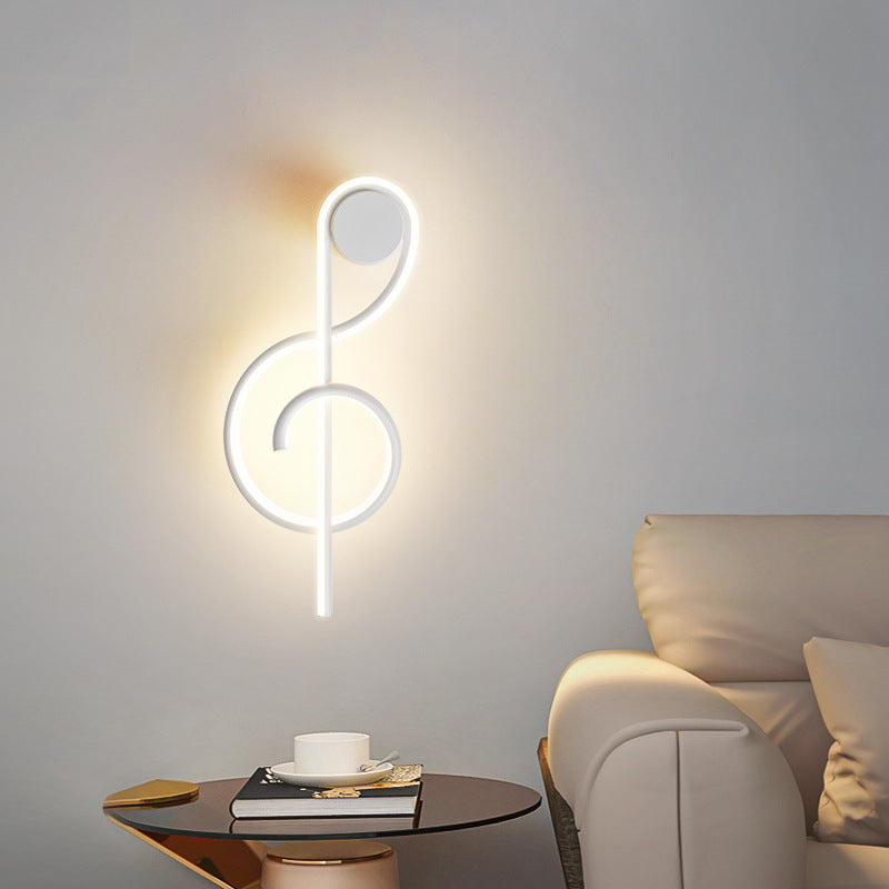 Musical Note Acrylic Iron Aluminum LED Wall Sconce Lamp