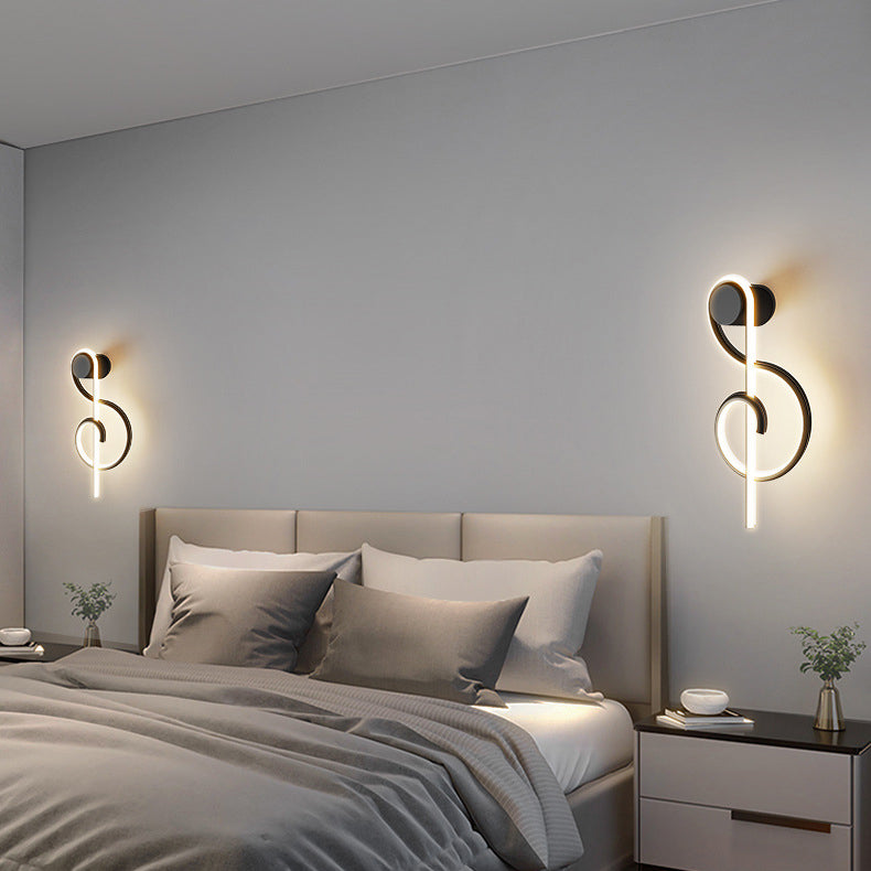 Musical Note Acrylic Iron Aluminum LED Wall Sconce Lamp