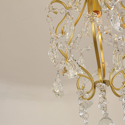 Bent Crystal Draping Iron Glass 1-Light Wall Sconce Lamp