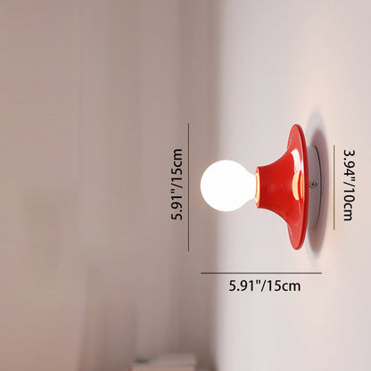 Modern Mid-Century UFO Shape Iron 1-Light Wall Sconce Lamp
