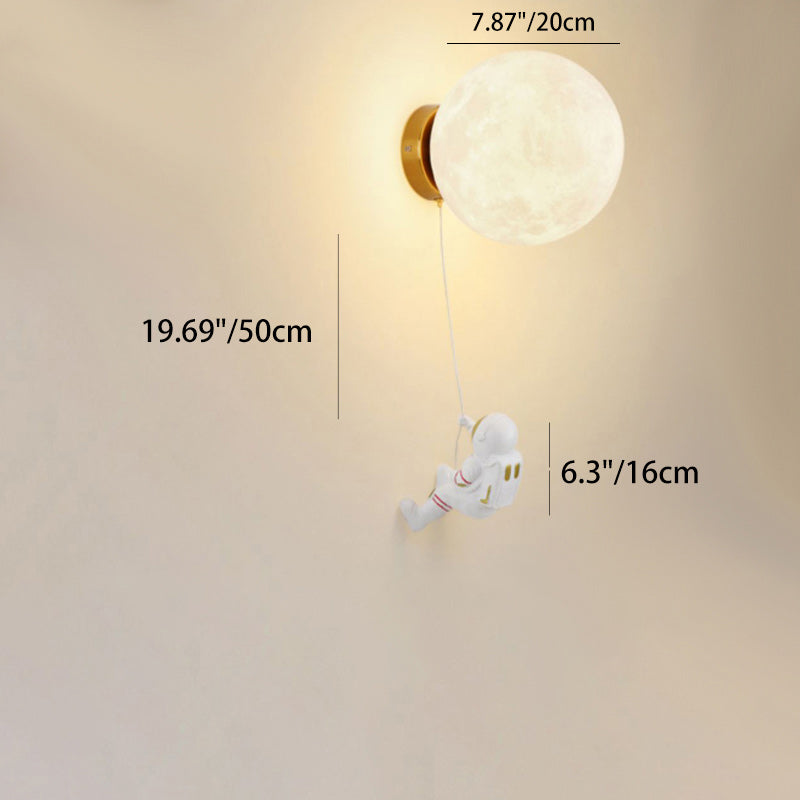 Kids Moon Silicone Resin Aluminum 1-Light Wall Sconce Lamp