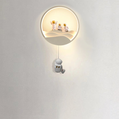 Kids Eclipse Silicone Resin Aluminum LED Wall Sconce Lamp