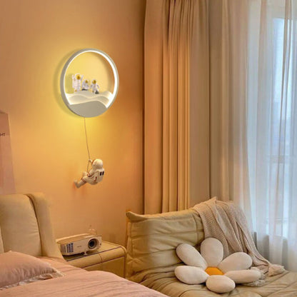 Kids Eclipse Silicone Resin Aluminum LED Wall Sconce Lamp