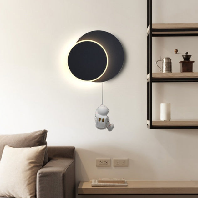 Kids Eclipse Silicone Resin Aluminum LED Wall Sconce Lamp