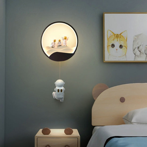 Kids Eclipse Silicone Resin Aluminum LED Wall Sconce Lamp