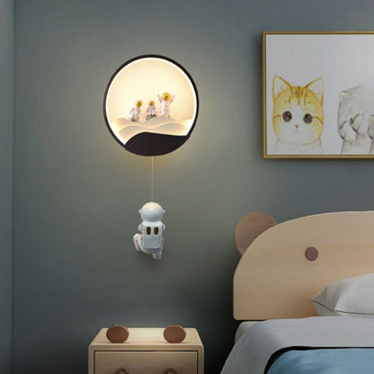 Kids Eclipse Silicone Resin Aluminum LED Wall Sconce Lamp